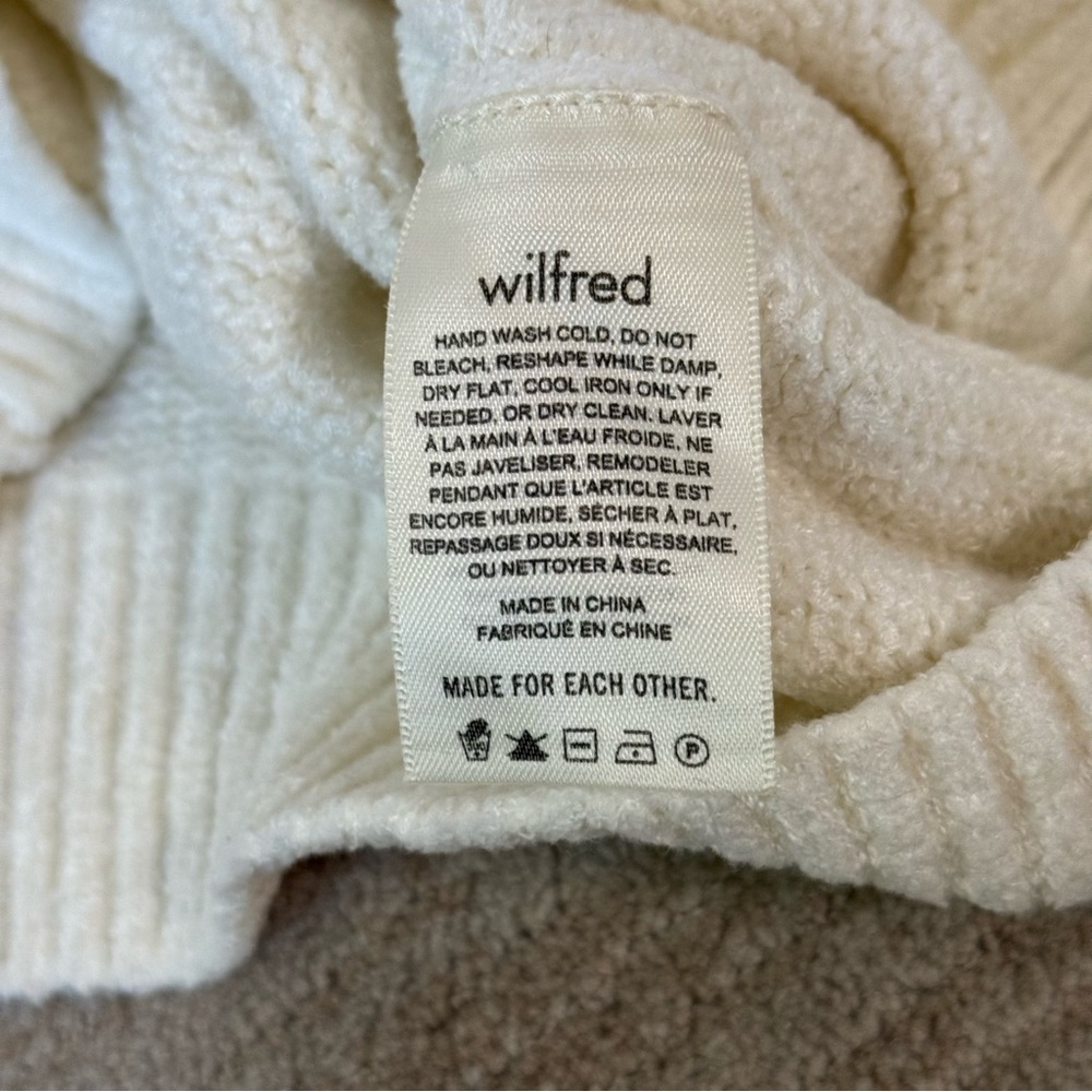 Wilfred Cream Chenille Turtleneck Sweater Size S - Picture 5 of 7